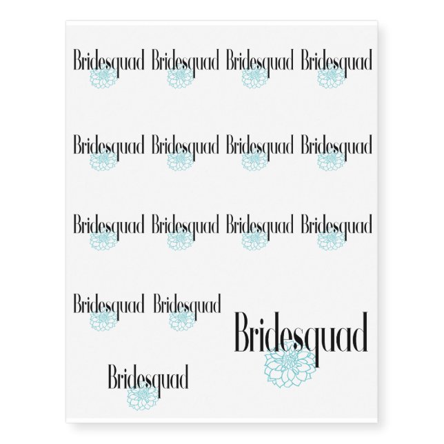 Classic Font with Blue flower Temporary Tattoos (Front)