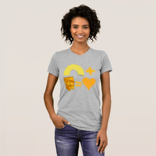 Classic Food Pair Macaroni  Cheese  Love Heart T_Shirt