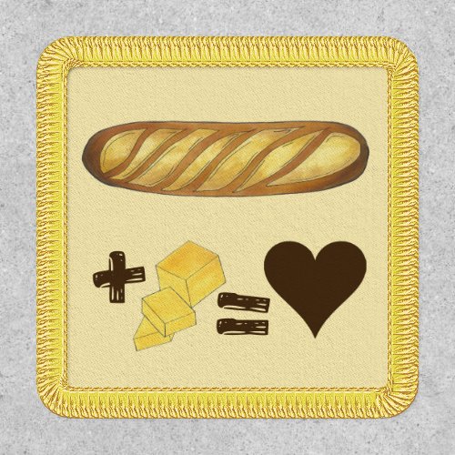Classic Food Pairing Bread  Butter  Love Heart Patch