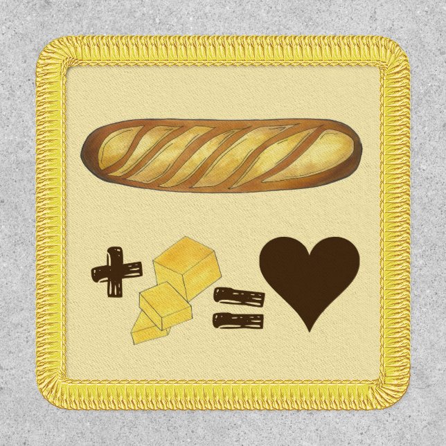 Classic Food Pairing Bread + Butter = Love Heart Patch (Front)
