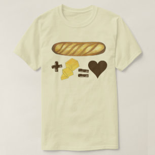 Classic Food Pairing Bread + Butter = Love Heart T-Shirt