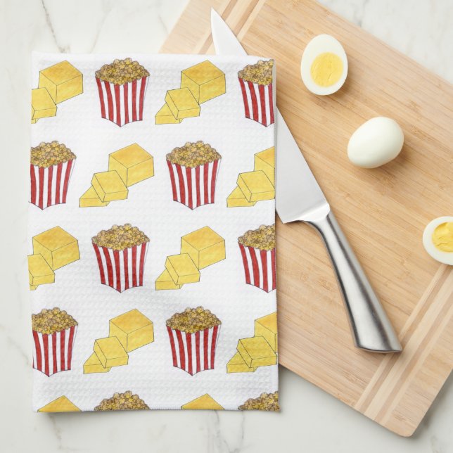 Classic Food Pairing Movie Theater Popcorn Butter Kitchen Towel (Quarter Fold)