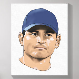 Classic Football Leadership Portrait Illustration Canvas Photo Tile