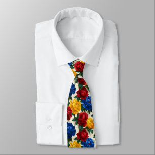 Classic For Him Peonies Flower Neck Tie
