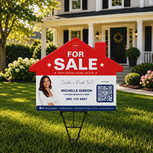 Classic For Sale Red White Blue QR Yard Sign