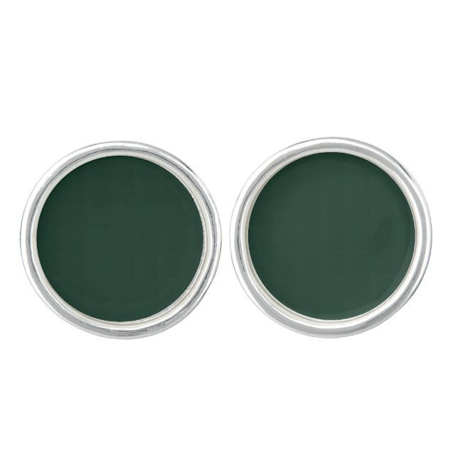 Classic Forest Green Solid Cufflinks (Front)
