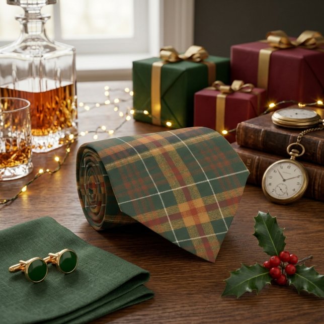 Classic Forest Green Tartan Plaid Pattern Neck Tie (Creator Uploaded)