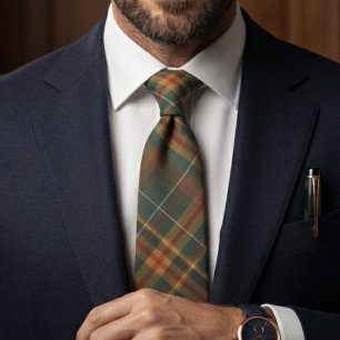 Classic Forest Green Tartan Plaid Pattern Neck Tie
