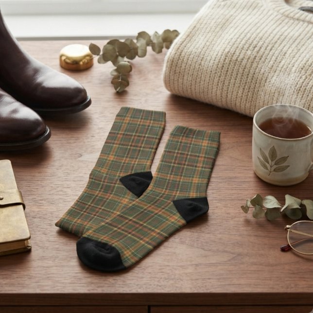 Classic Forest Green Tartan Plaid Pattern Socks (Creator Uploaded)