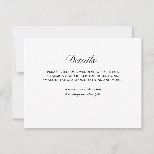 Classic Form  Black & White Enclosure Card (Front)