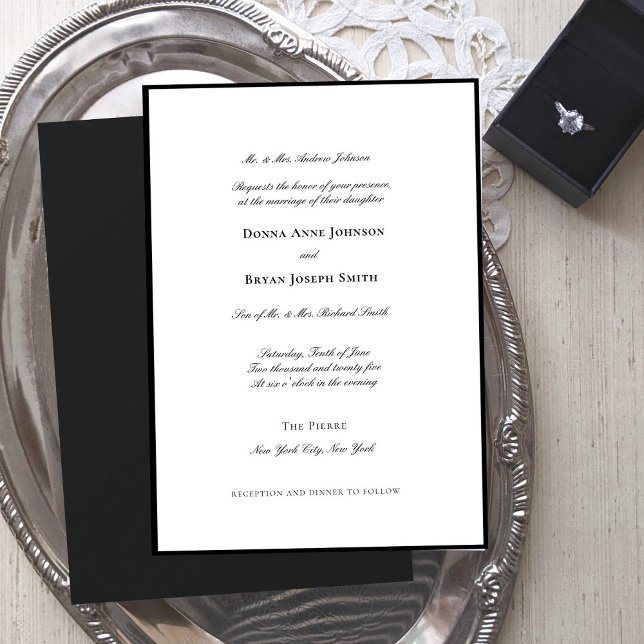 Classic formal black border Wedding  Invitation (Creator Uploaded)