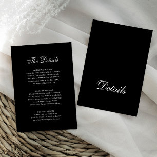Classic Formal Black Wedding Guest Details Enclosure Card