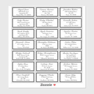 Classic Formal Black Wedding Small Guest Address Sticker