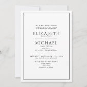 Classic Formal Black & White Simple Photo Wedding Invitation | Zazzle
