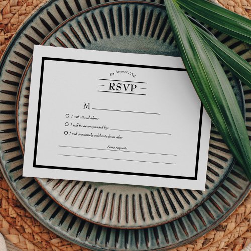 Classic Formal Black White Song Request RSVP
