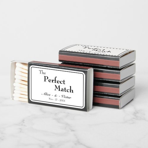 Classic Formal Black White Wedding Matchboxes
