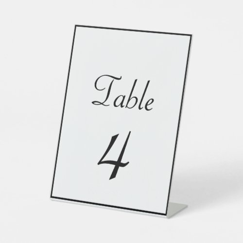 Classic Formal Black  White Wedding Table Number Pedestal Sign