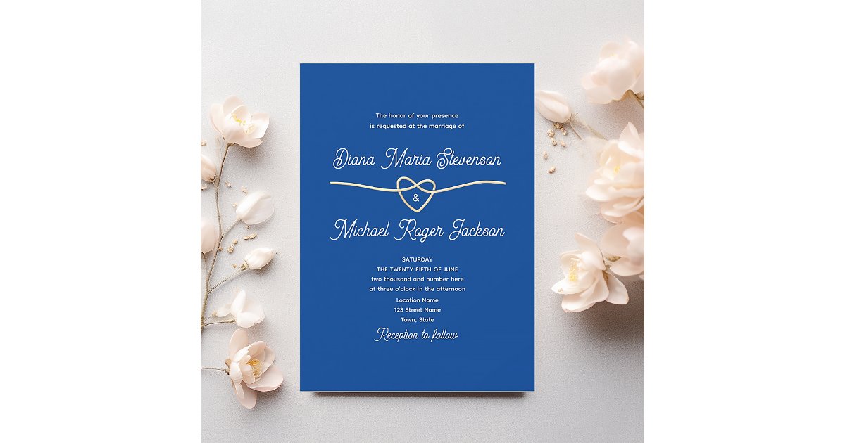 Classic Formal Blue Wedding Invitation | Zazzle