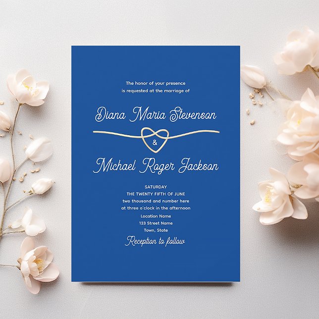 Classic Formal Blue Wedding Invitation (Creator Uploaded)
