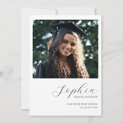 Classic Formal Calligraphy Photo Graduation Announcement