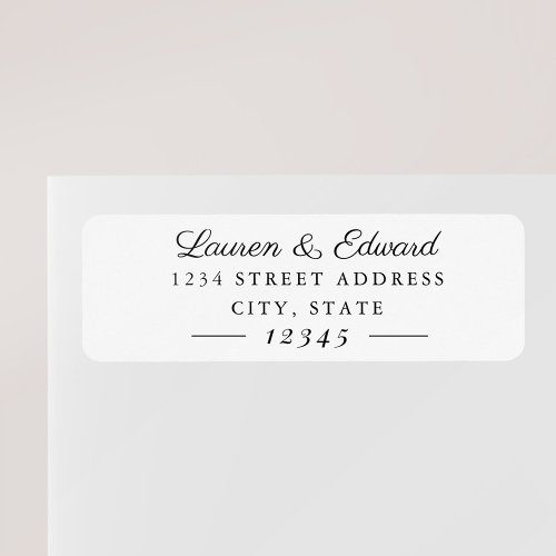 Classic Formal Couple Names Wedding Return Address Label