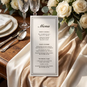 Classic Formal Ecru Frame Wedding Menu