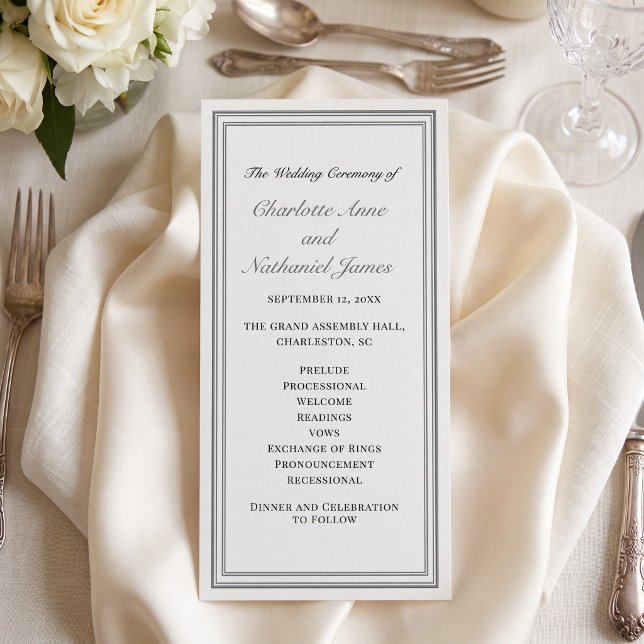 Classic Formal Ecru Frame Wedding Prorgram (Classic Formal Ecru Frame Wedding Prorgram)