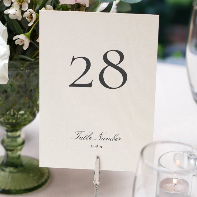 Classic Formal Elegant Calligraphy Wedding Table Number (Creator Uploaded)