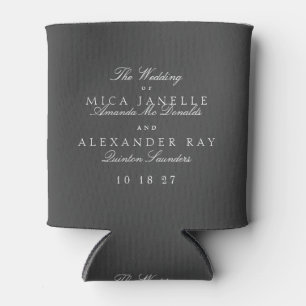 Classic Formal Elegant Dark Gray Wedding Gift Can Cooler