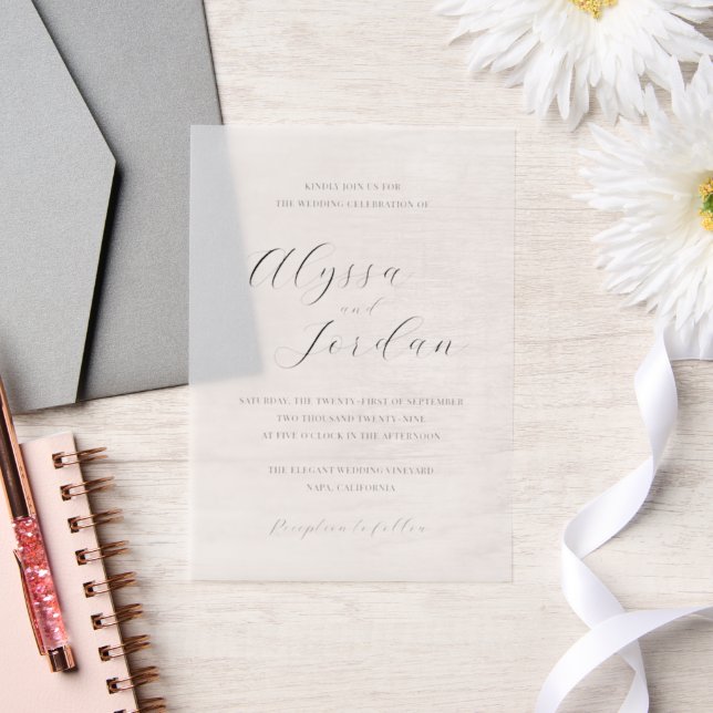 Classic Formal Elegant Wedding Vellum Invitations (Wedding)