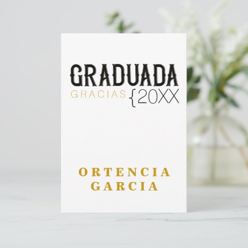 CLASSIC FORMAL Graduada GRACIAS Card