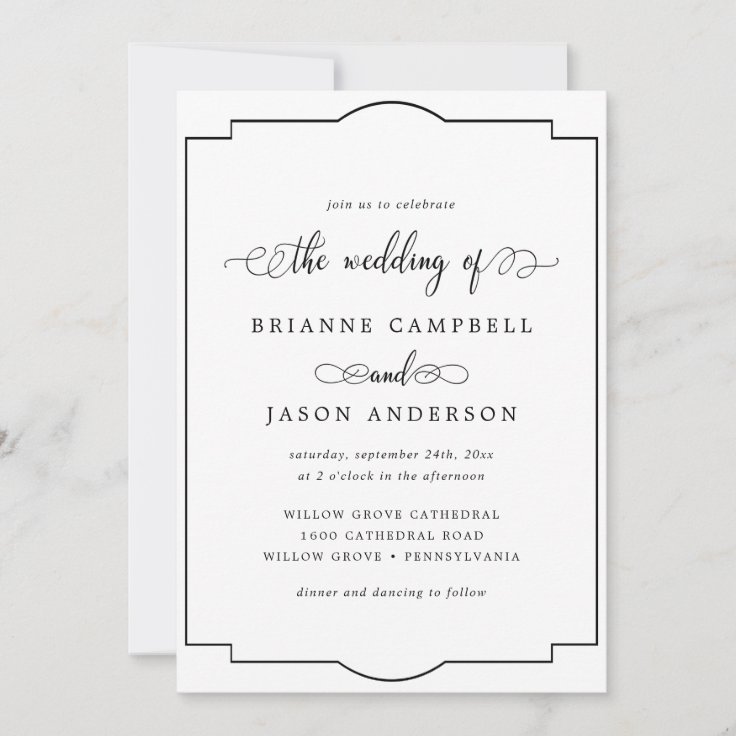 Classic Formal Minimalist Elegant The Wedding Of Invitation | Zazzle