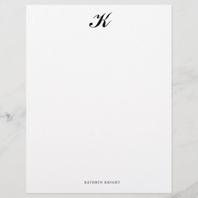 Classic Formal Monogram Letterhead (Front)
