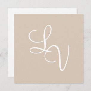 Classic Formal Monogram Sand Beige Wedding Save The Date