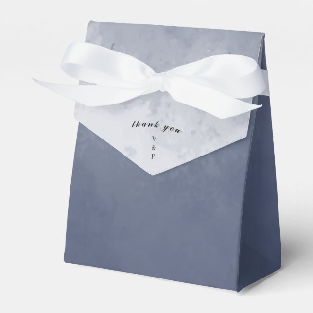 Classic Formal Navy Blue Smoke Favor Boxes (Front Side)