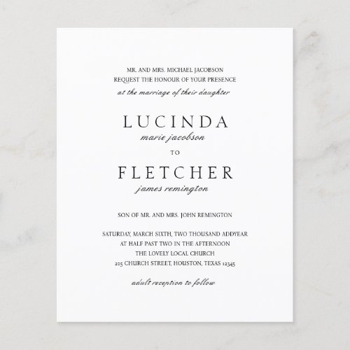 Classic Formal QR Code Budget Wedding Invitation