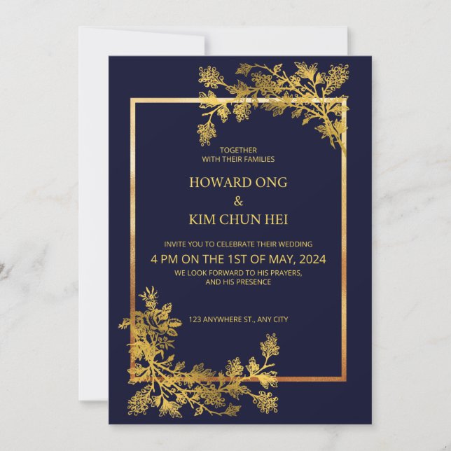 Classic Formal Wedding Invitation (Front)