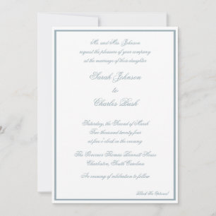 Classic Formal Wedding Invitation - Coastal Blue