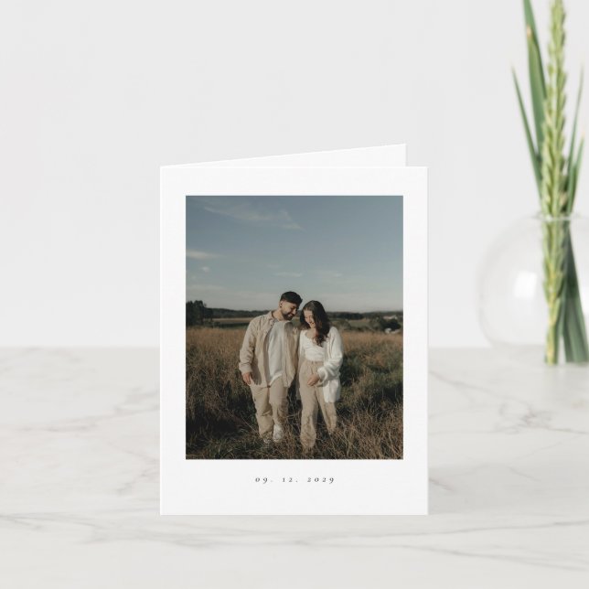 Classic Formal Wedding Photo Folded Invitation (Front)