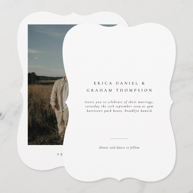 Classic Formal Wedding Photo Invitation (Front/Back)