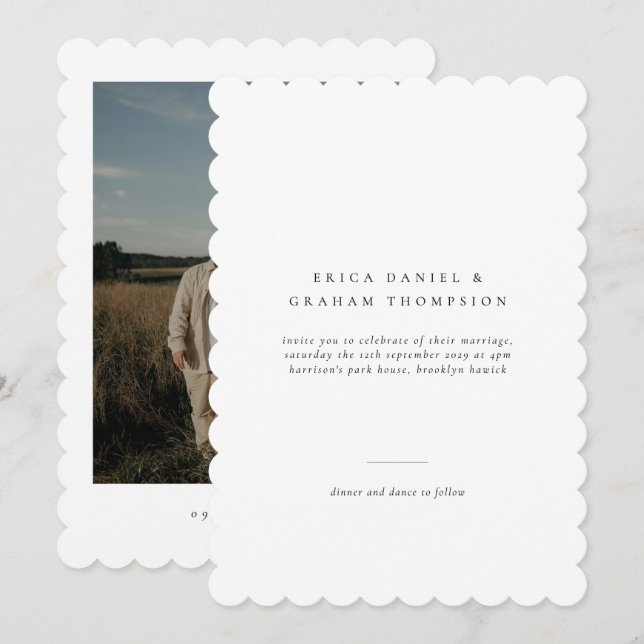 Classic Formal Wedding Photo Invitation (Front/Back)