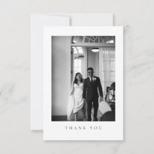 Classic Formal Wedding Photo QR Code Thank You Card