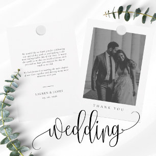 Classic Formal Wedding Photo Thank You Card