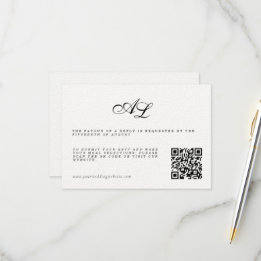 Classic Formal Wedding RSVP Card QR Code