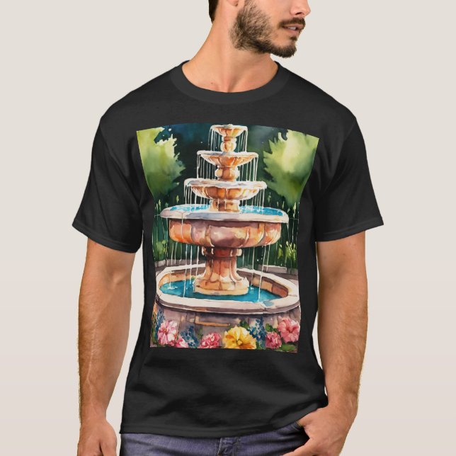 Classic Fountain Silhouette T-Shirt – Elegance and (Front)