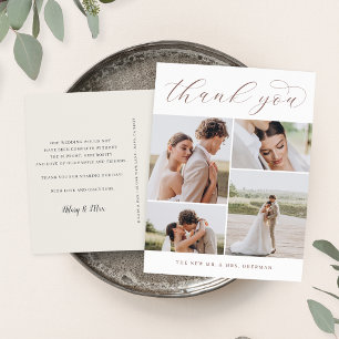 Classic Four   Multi Photo Wedding Thank You Postc Postcard