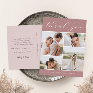Classic Four Multi Photo Wedding Thank You Postcard