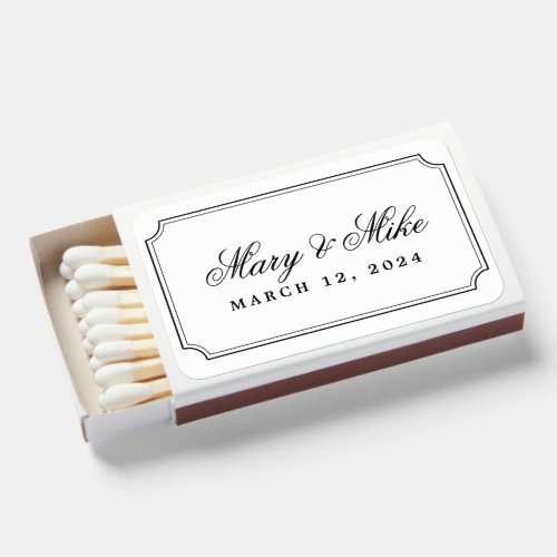 Classic Frame and Script Wedding Favor Matches