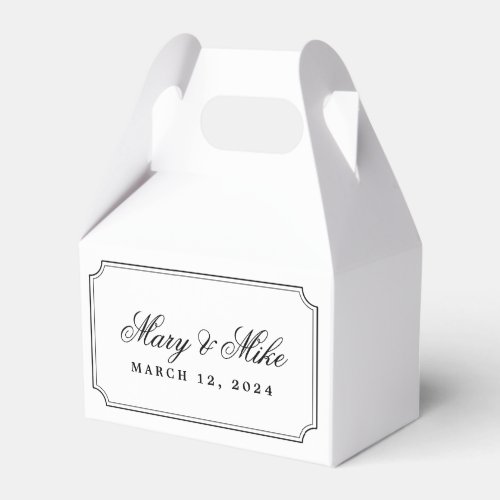 Classic Frame and Script Wedding Sweets Favor Boxes