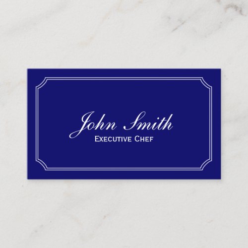 Classic Frame Dark Blue Chef Business Card